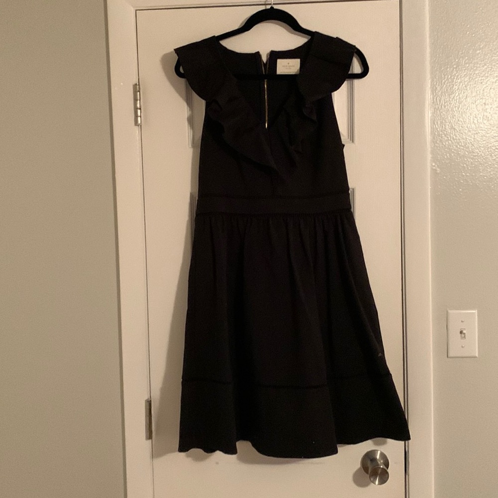 Kate spade black ruffle dress